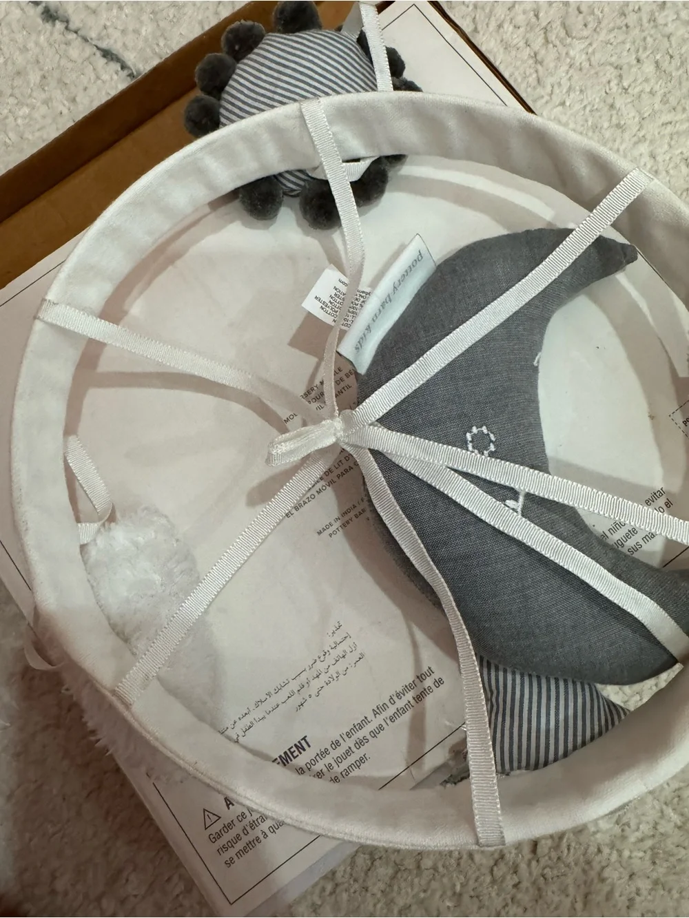 Pottery Barn Baby Skye Mobile in White and Gray